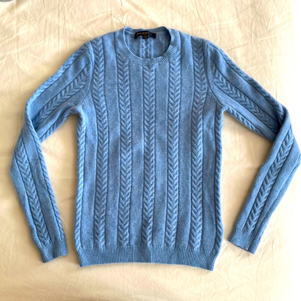 Light blue Brooks Brothers 100% Cashmere Cable Knit Women’s Small Sweater